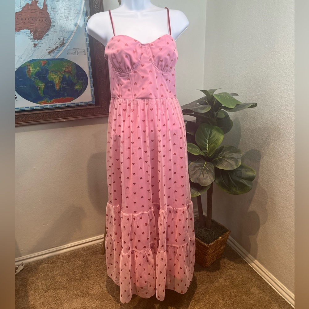 Pink corset tulle heart dress - viral TikTok dress